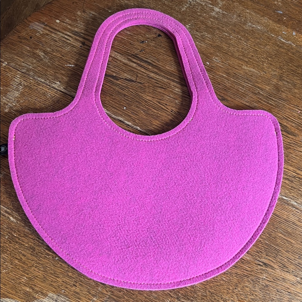 BuzziSpace thick felt bag purple with yellow stitching
